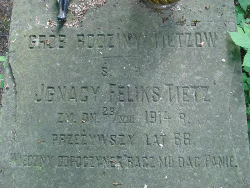 Zdjęcie grobu Ignacy Feliks Tietz (2)